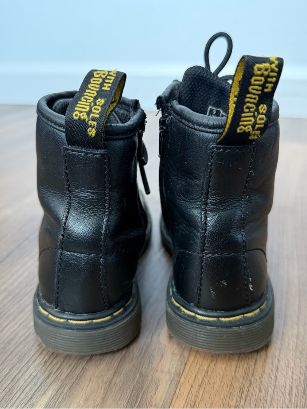 Dr. Martens Youth Brooklee Black High Top Lace & Zip Leather Boots Size 10c - Picture 6 of 9